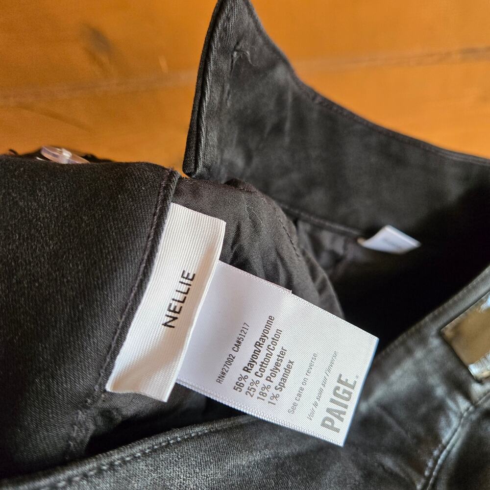 Anthropologie Nellie Jean Paige Coated High Rise Cropped Wide Leg NWOT 2 Black - Picture 5 of 6